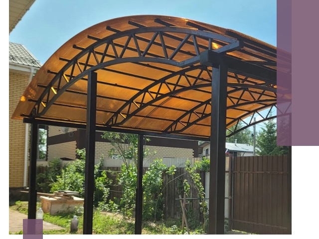 Изготовление навесов под ключ в Ирбите из качественных материалов