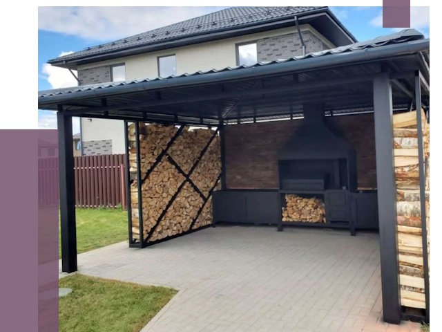 Навесы для барбекю в Ирбите от 13686 руб. под ключ | ПРОЛЁТ-Рбт