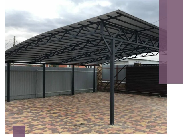 Металлические навесы под ключ в Ирбите — изготовление и монтаж