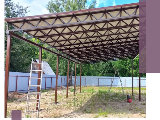 Односкатные навесы под ключ в Ирбите — изготовление и монтаж