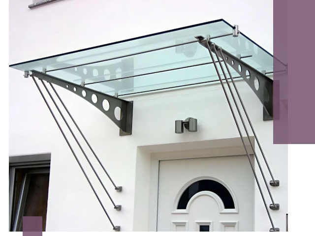 Козырьки над входом под ключ в Ирбите — изготовление и монтаж