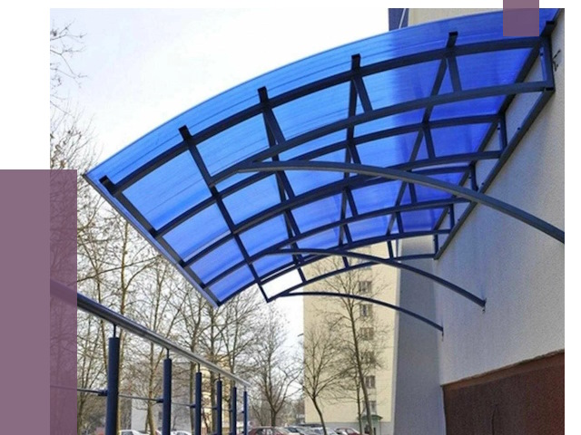 Козырьки из поликарбоната в Ирбите от 4617 руб. под ключ | ПРОЛЁТ-Рбт