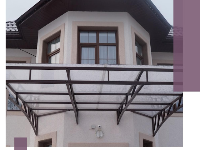 Козырьки из поликарбоната под ключ в Ирбите